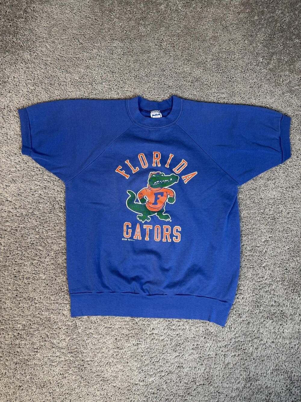Vintage 80s Florida Gators Sweatshirt Mens L Blue Albert Short Sleeve 202 USA